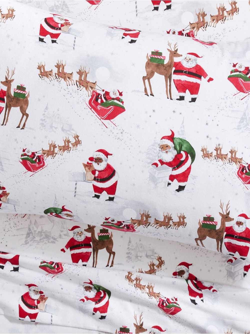 Pottery Barn Kids NWT Christmas Santa Baby Infant Bedding Crib Sheet - Picture 2 of 5